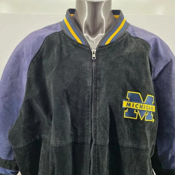 Vintage Michigan Wolverines Varsity Jacket Mens XXLarge SuedeCable Sports